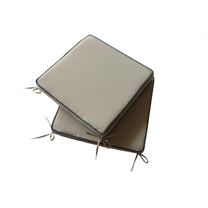 Culcita Outdoor Indoor Cushion Pad 5cm Double Piped Twin Pack - Cream
