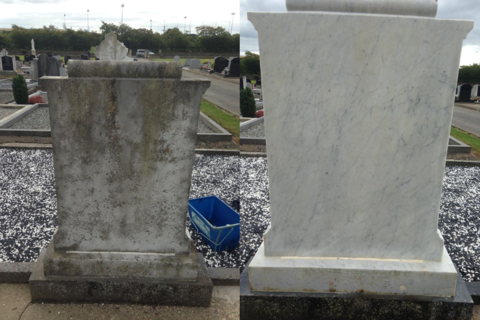 HG Headstone Cleaner Before and After