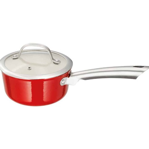Stellar Cast Iron Saucepan Red 16cm