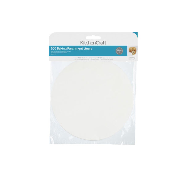 KitchenCraft 100 Round 20cm Siliconised Baking Papers 