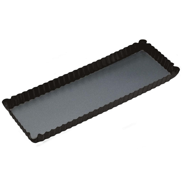 MasterClass Non-Stick Loose Base Rectangular Fluted Flan / Quiche Tin