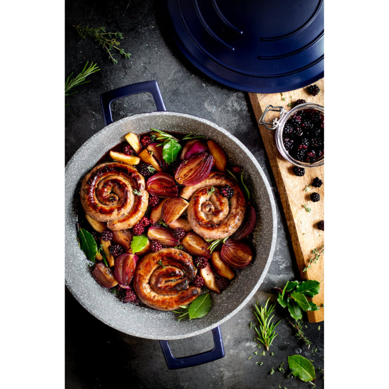 MasterClass Cast Aluminium 4 Litre Casserole Dish - Metallic Blue