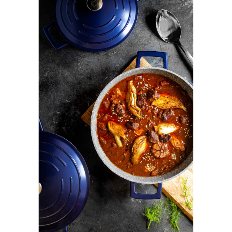 MasterClass Cast Aluminium 5 Litre Casserole Dish - Metallic Blue