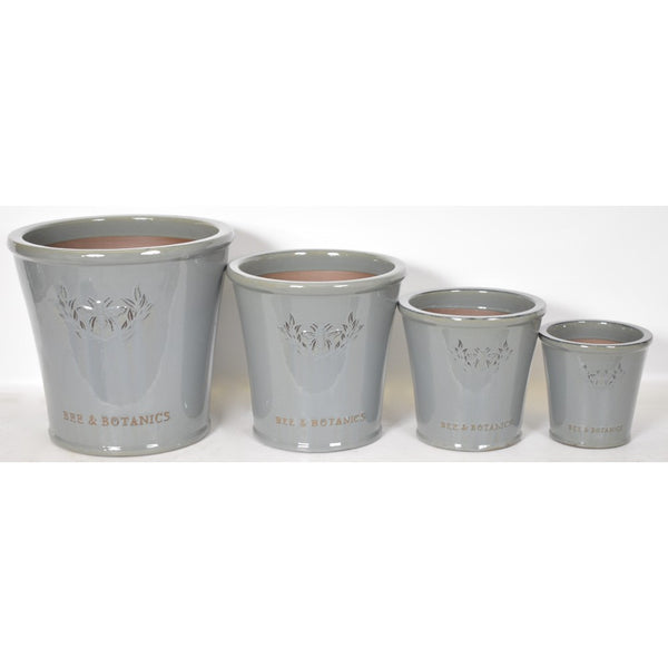 Lemonfield Pottery - Bee Botanic Garden Planter, Grey