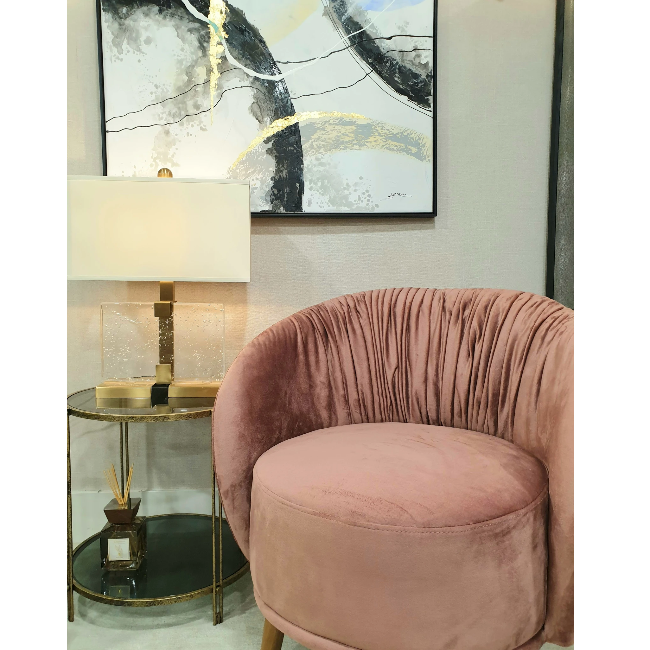 Mindy Brownes Pink Kiona Pleated Armchair - Interiors