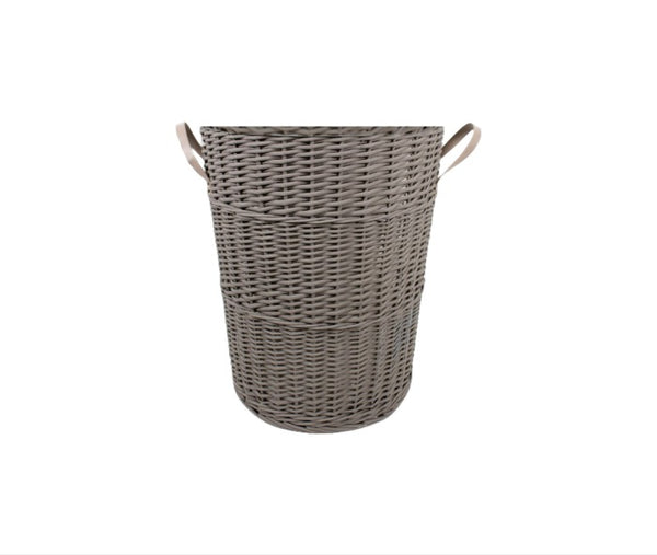 Round Grey Hamper With Liner Large - Laundry Storage
