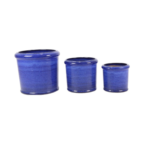 Lemonfield Pottery - Bonito Glazed Ceramic Garden Planter - Blue