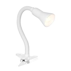 DESK PARTNER WHITE CLIP-ON FLEXIBLE TASK LAMP