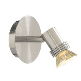DECCO SATIN SILVER CIRCULAR WALL SPOTLIGHT