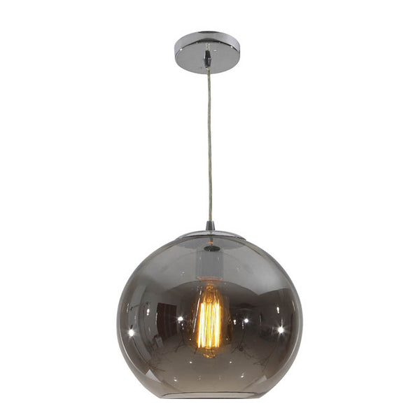 Black Smoke Glass Globe Pendant