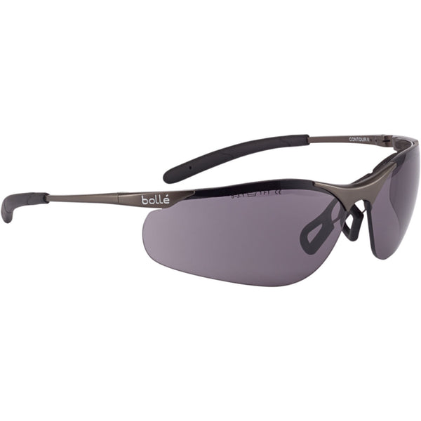 Bolle Contour Metal Safety Glasses - Smoke