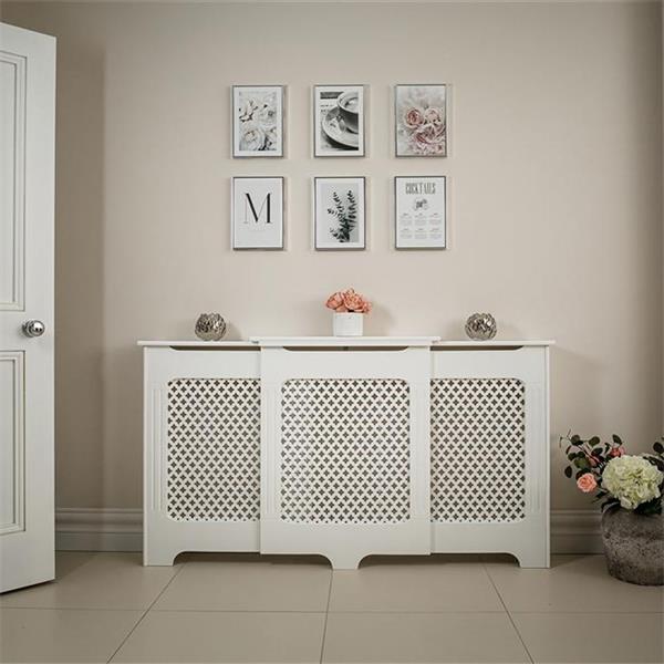 Tema Classic Adjustable White Radiator Cover Large
