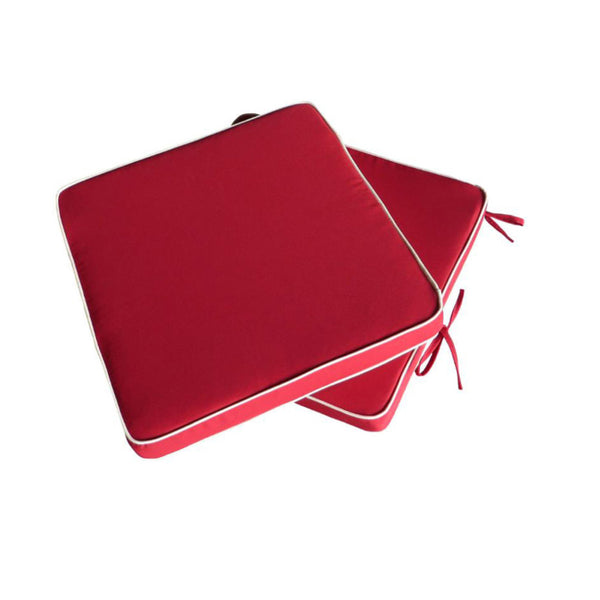 Culcita Outdoor Indoor Cushion Pad 5cm Double Piped Twin Pack - Red