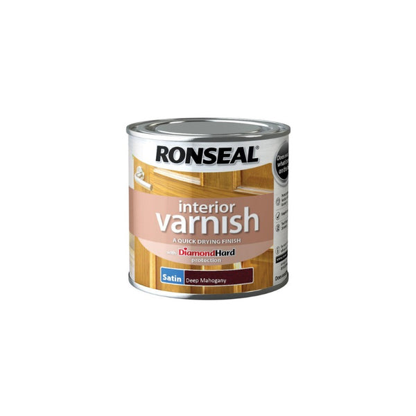 Ronseal Interior Varnish Deep Mahogany Satin 250ml