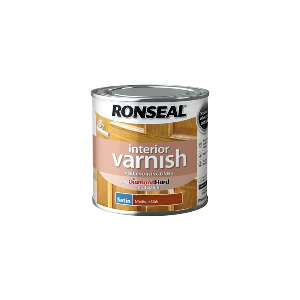 Ronseal Interior Varnish Medium Oak Satin 250ml