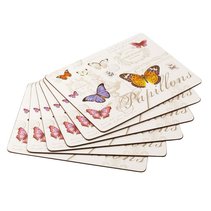 BUTTERFLY CORK BACKED PLACE MATS SET OF 6