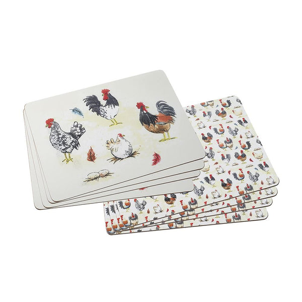 Rooster Cork Backed Place Mats Set Of 6