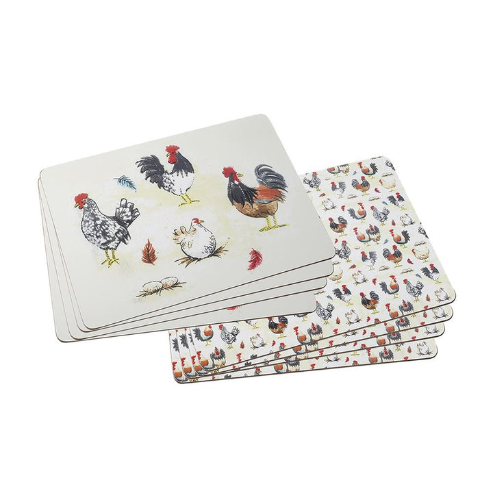Rooster Cork Backed Place Mats Set Of 6