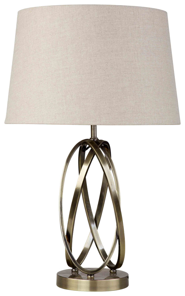 Antique Brass Oval Table Lamp