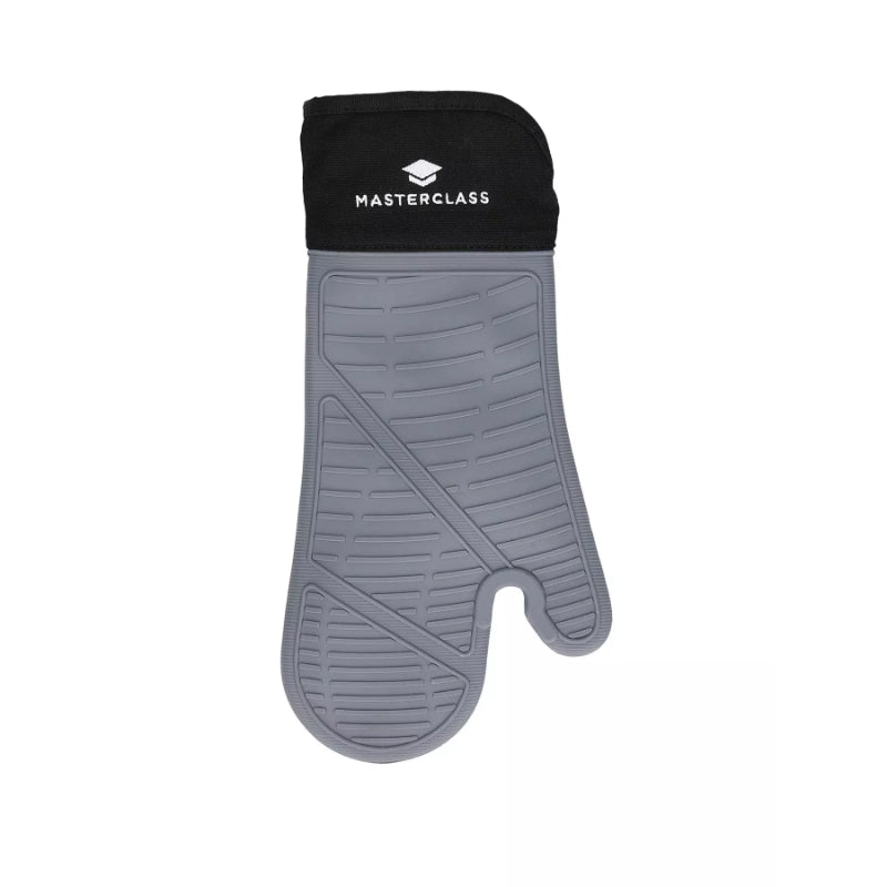MasterClass Seamless Silicone Oven Glove With Cotton Sleeve - Grey