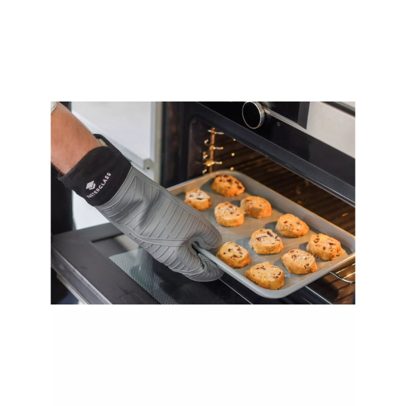 MasterClass Seamless Silicone Oven Glove With Cotton Sleeve - Grey