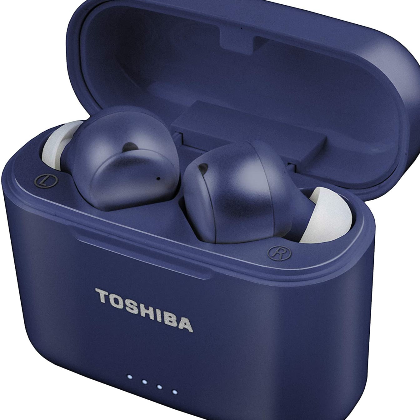 Toshiba Air Pro 2 True Wireless Stereo Earphones with Qi Wireless Charging, Blue (RZE-BT750E)