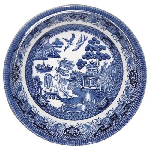 Blue Willow Scollop Bowl 22cm