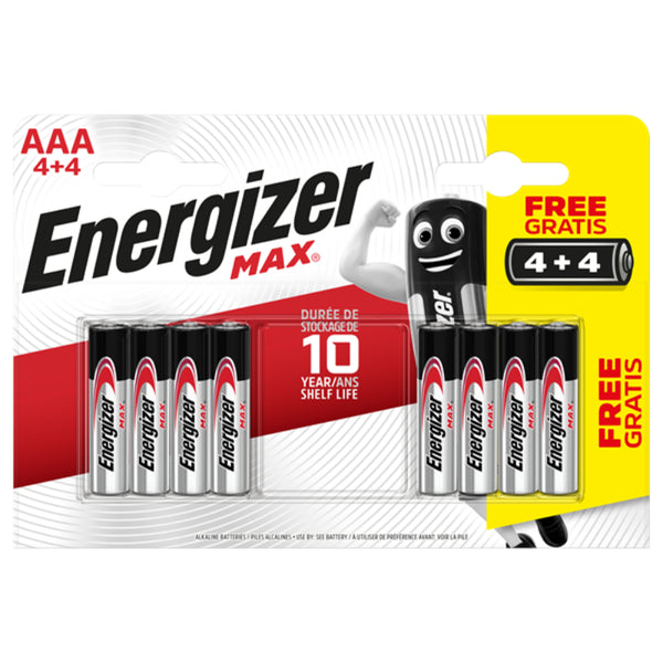 Energizer AAA Batteries 4+4 Pack
