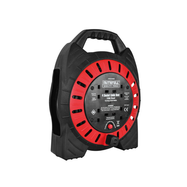 Faithfull 10 Metre Cable Reel Extension Lead 230V 13A