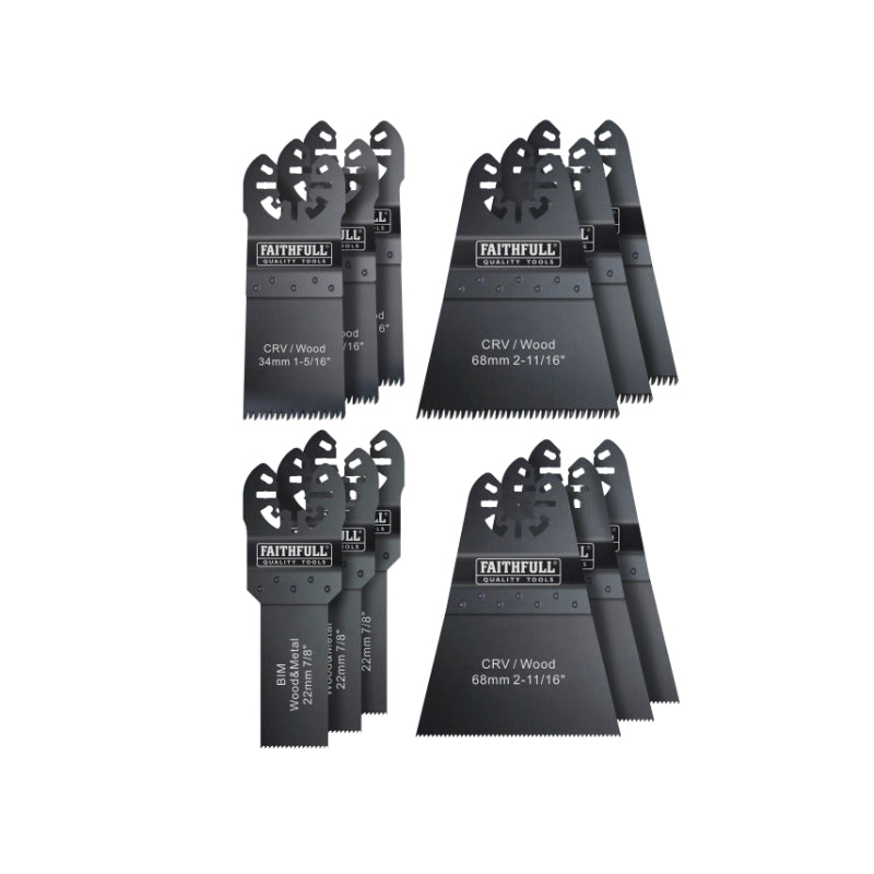 Faithfull 12 Piece Multi Tool Blade Set In Case