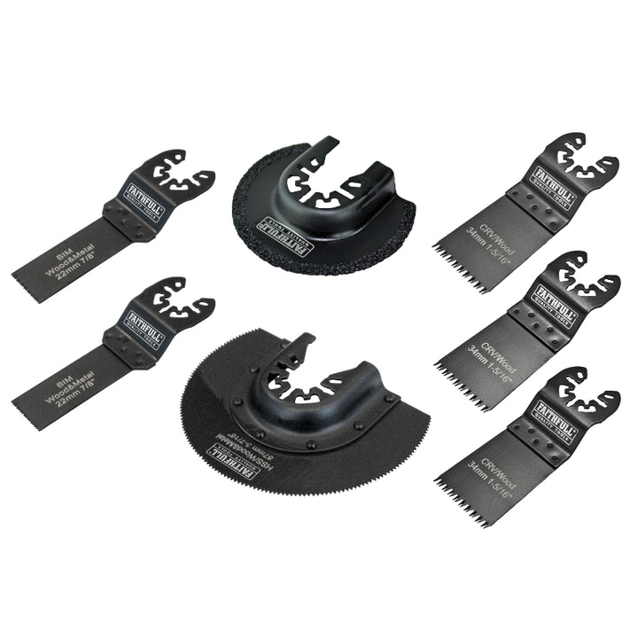 Faithfull 7 Piece Multi Tool Blade Set In Case