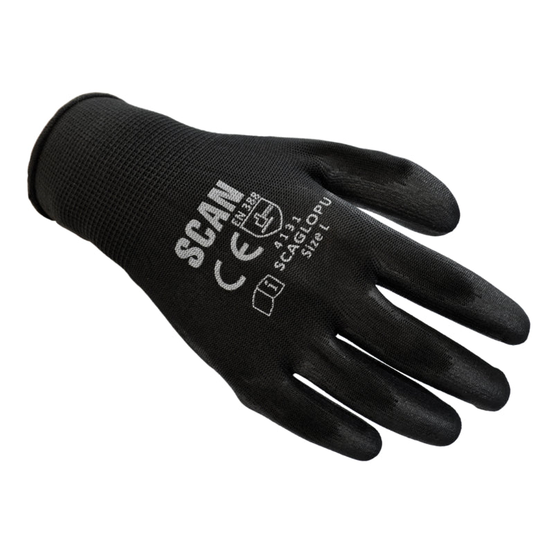 Scan Black PU Gloves - Pack of 10