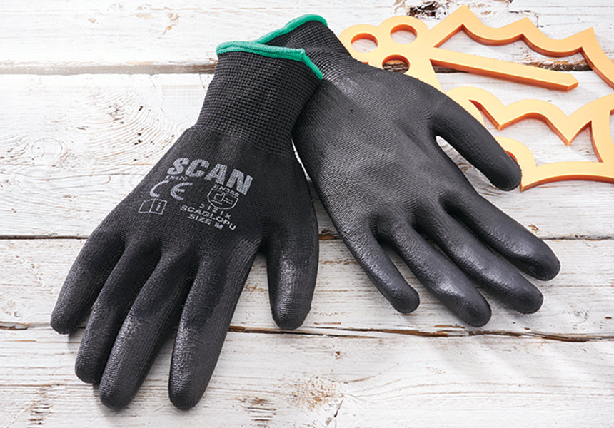 Scan Black PU Gloves - Pack of 10