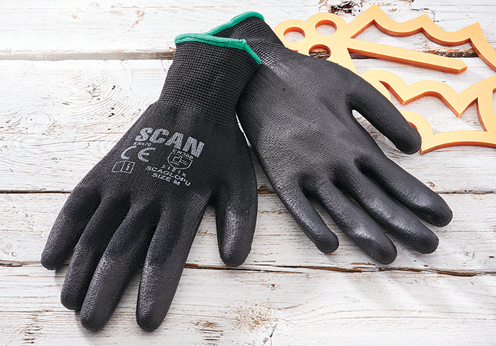 Scan Black PU Gloves - Pack of 10