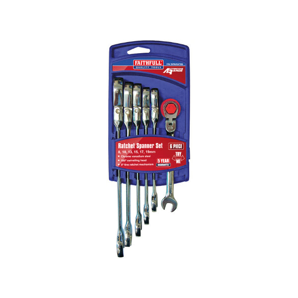 Faithfull 6 Piece Ratcheting Spanner Set