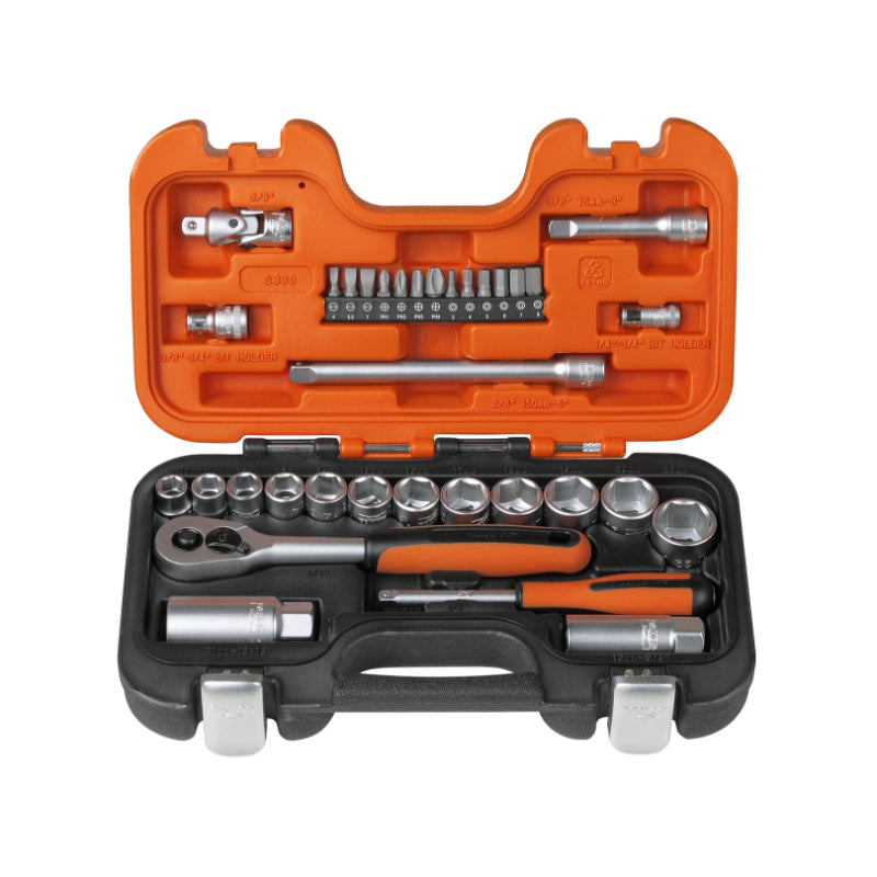 Bahco 34 Piece Socket Set 3/8in & 1/4in Drive