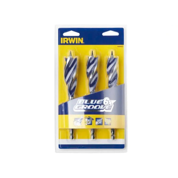 IRWIN Blue Groove 6X Wood Drill Bit Set 3 Piece