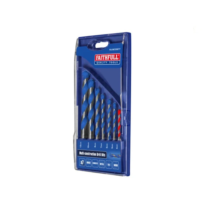 Faithfull Multi Construction Drill Set 7 Piece