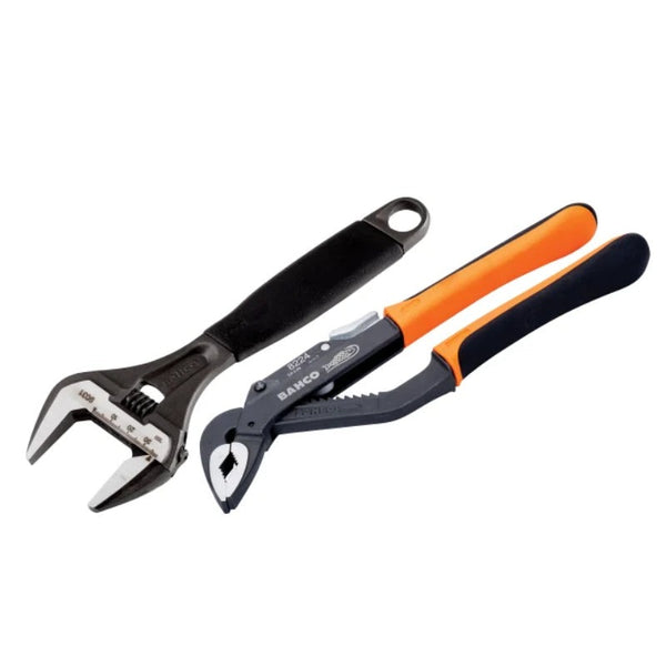 Bahco Water Pump Pliers & Adjustable Wrench Twin PackBahco Water Pump Pliers & Adjustable Wrench Twin Pack
