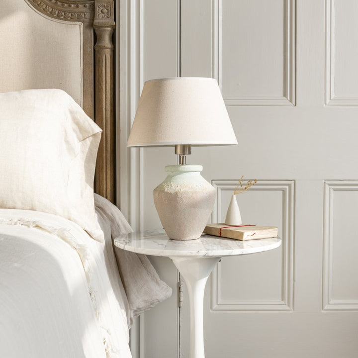 Stoneware Lamp Juno With Cream Shade