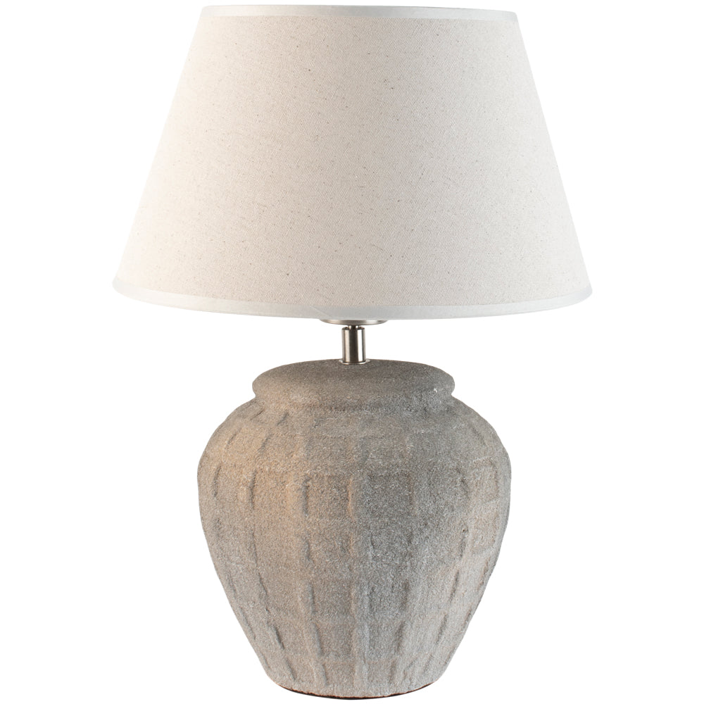 Minerva Stoneware Lamp With Cream Shade