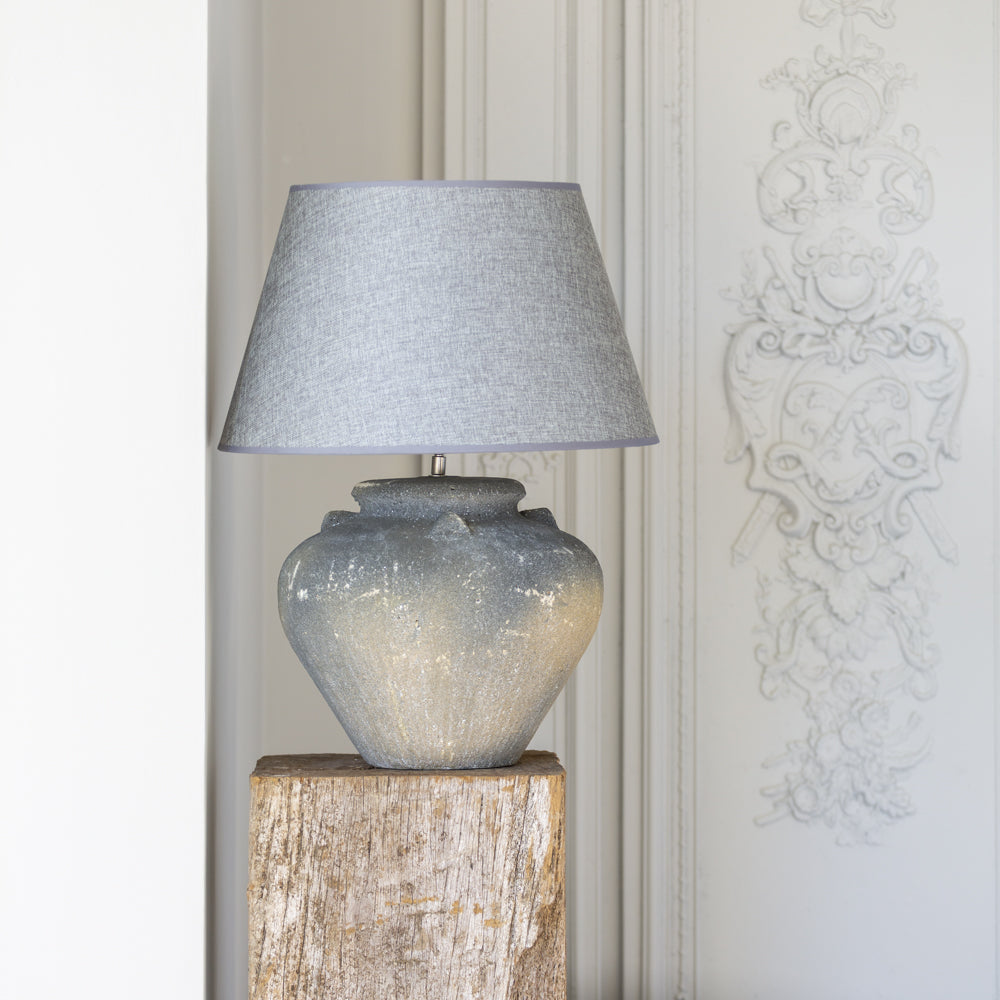 Lucca Lamp Ceramic with Dark Grey Shade