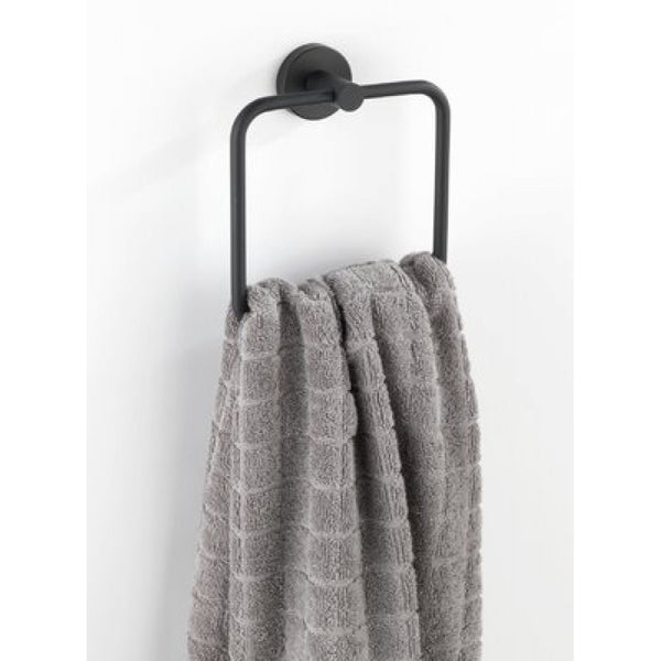Wenko Bosio Matt Black Towel Ring