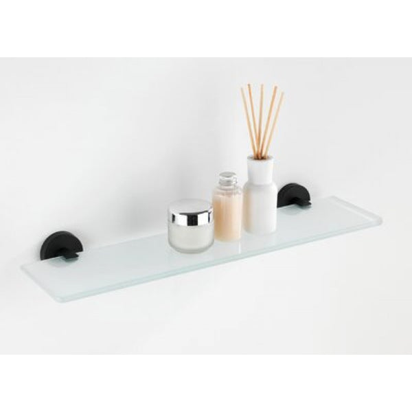 Wenko Bosio Matt Black Glass Shelf
