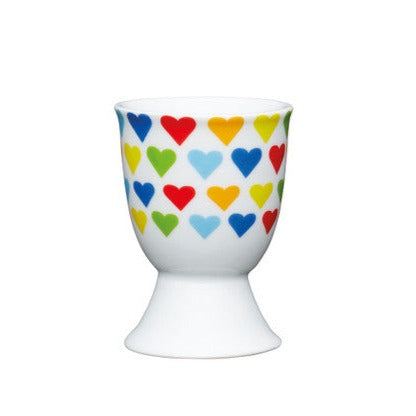 KitchenCraft Brights Hearts Porcelain Egg Cup