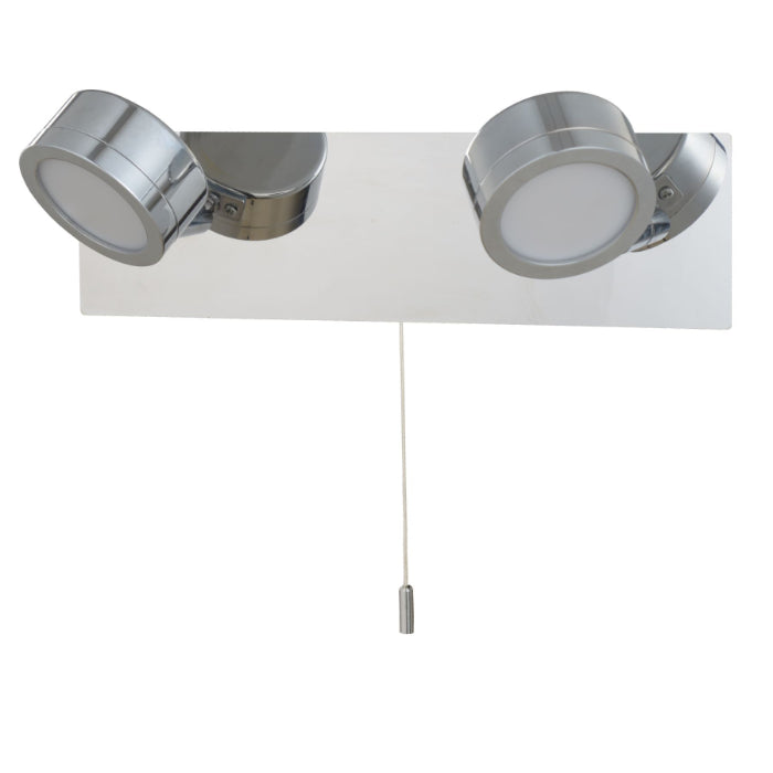 Aqua 2 Light Bathroom Wall Light Polished Chrome