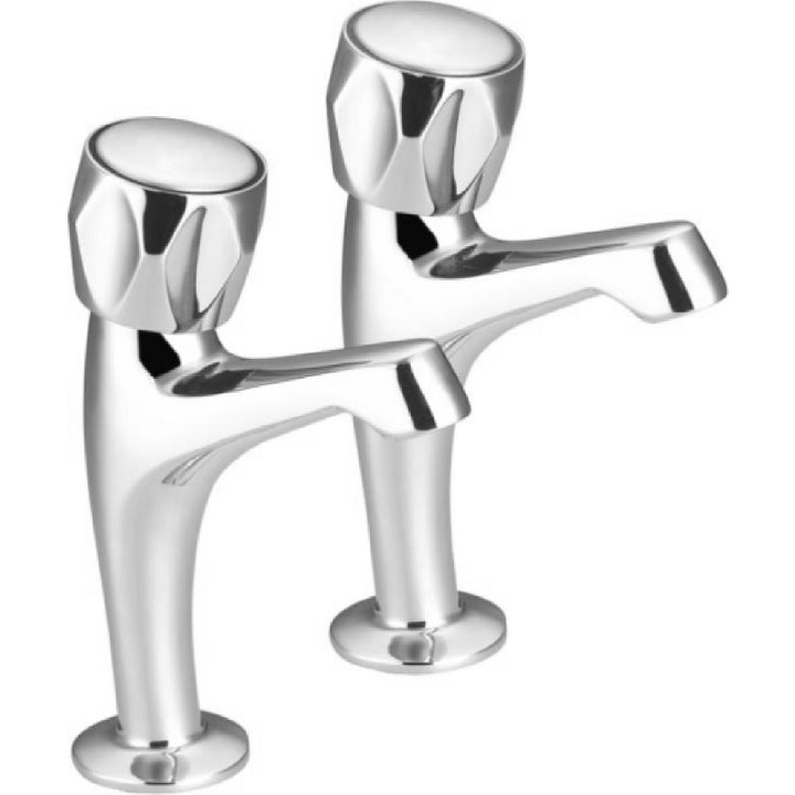 Easi Plumb Pair Crown Head High Neck Taps