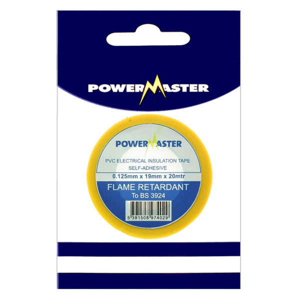 Powermaster Electrical 20Mtr PVC Insulating Tape - Yellow