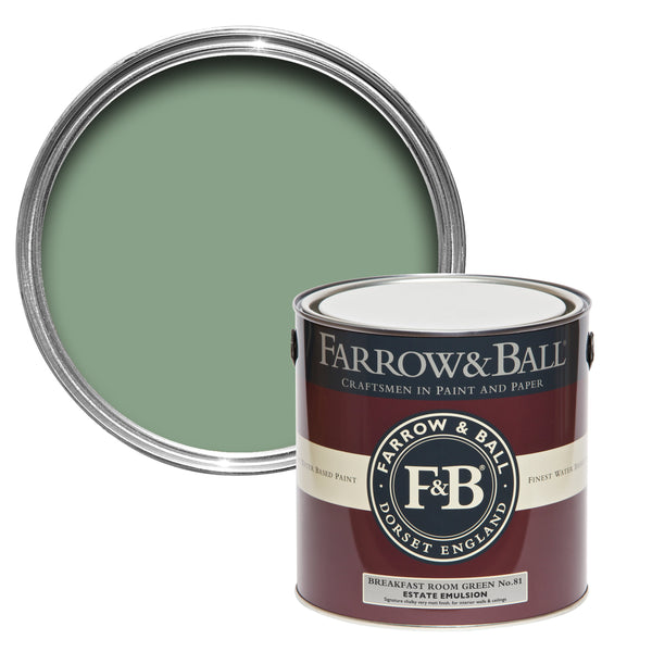 750ml Modern Eggshell Breakfast Room Green No.81 Farrow & Ball Paint Colour