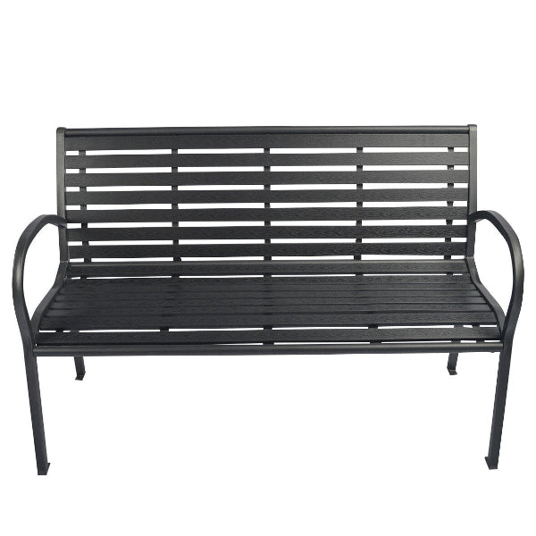 Polywood Slatted Black Bench